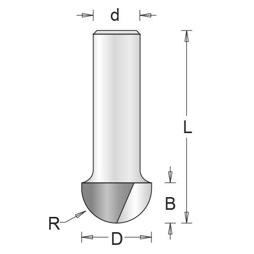 Hikoki marófej 8x6,3X4,8/44/3,2 félgömb