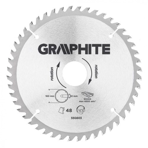 Graphite kőrfűrészlap 160x30mm 48fog. carbide