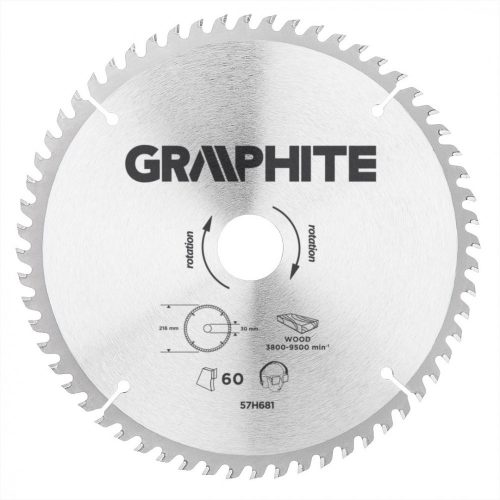 Graphite kőrfűrészlap 216x30mm hm 60fog