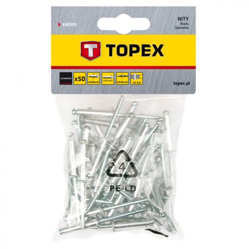 Topex popszegecs 4.8x12mm 50db