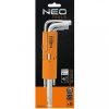 Neo Tools imbuszkulcs készlet 8r. gömb 2-10mm